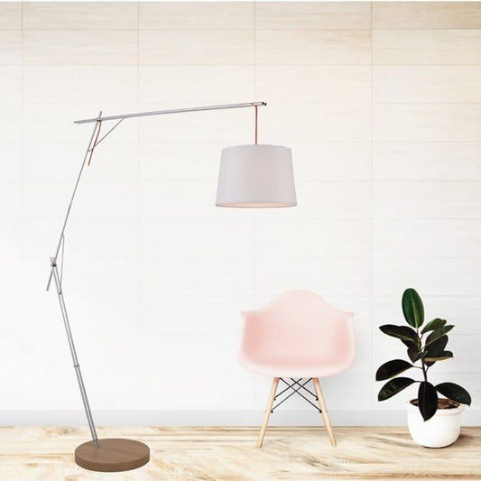 Cantilever Floor Lamp - Foot Switch - White Shade