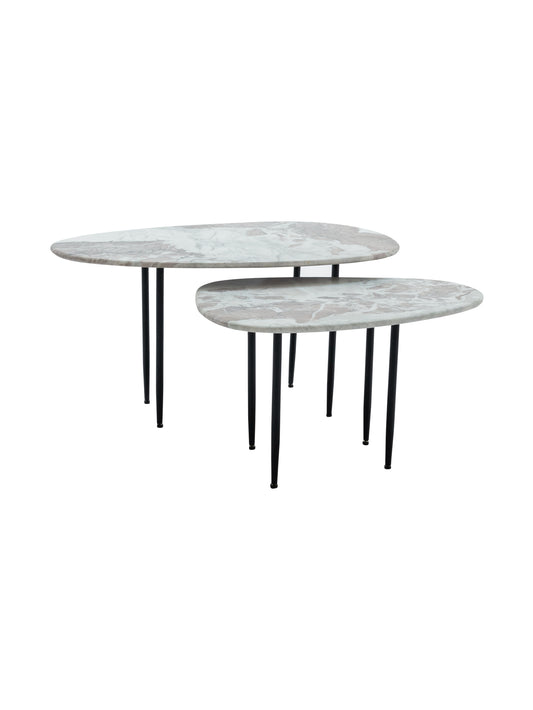 Abstract Side Table Set in Smoulder