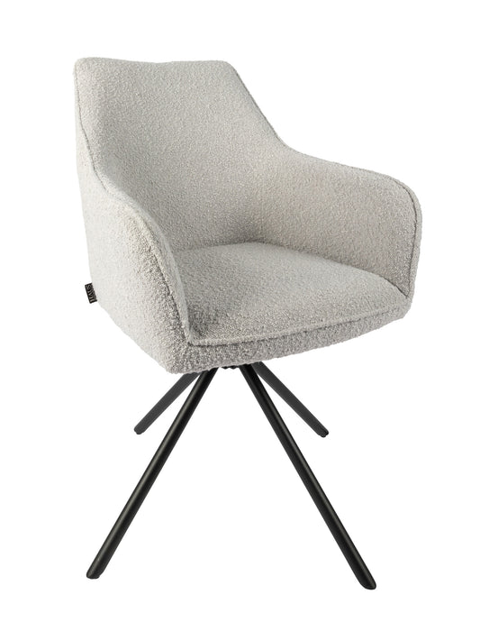 Chanel Swivel Dining Chair in Cloud