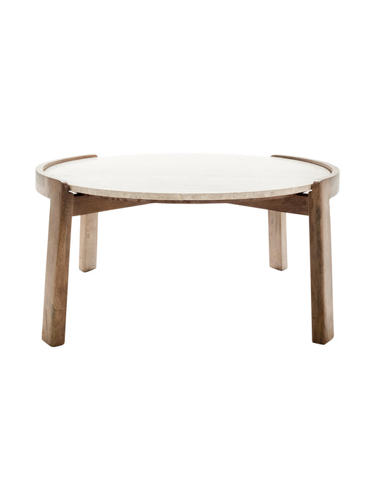 Curved Coffee Table in Travertine