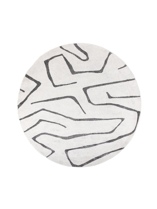 Enigmatic Round Rug in Chalk