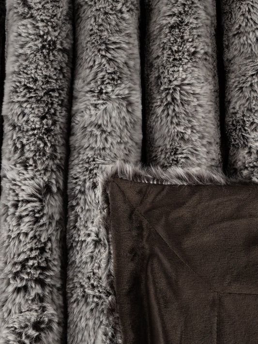 Furrow Faux Fur in Wolf