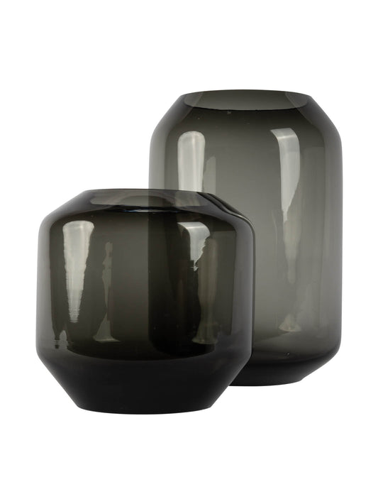 Isabeau Glass Vase in Obsidian (MED)