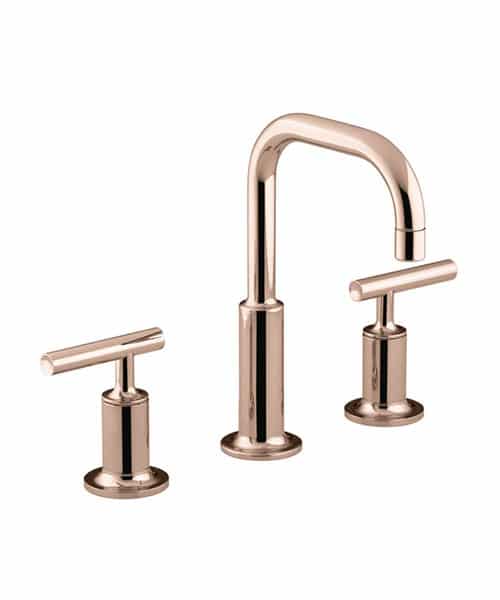 Kohler Purist Rose Gold Deck Mount Basin Mixer Lever Handles