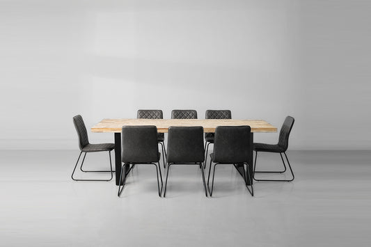 Avery Jude 8-Seater Dining Set (2.4m) - Grey