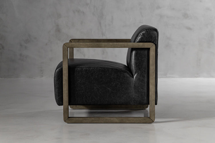 Wren Leather Armchair - Black