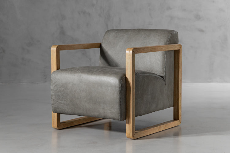 Wren Leather Armchair - Graphite