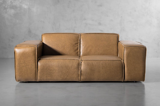 Caelum 2-Seater Leather Sofa - Sahara