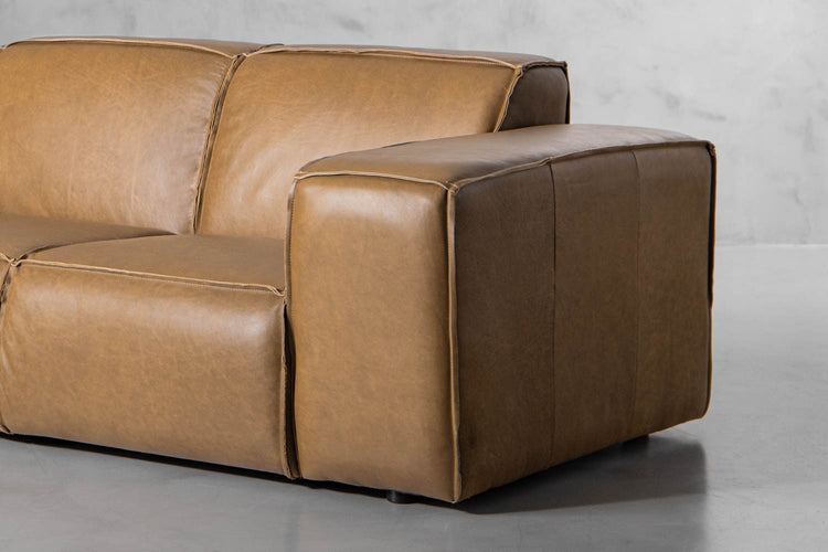 Caelum 2-Seater Leather Sofa - Sahara