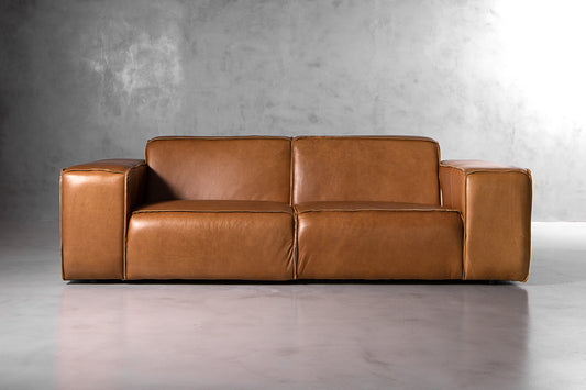 Caelum 3-Seater Leather Sofa - Desert Tan