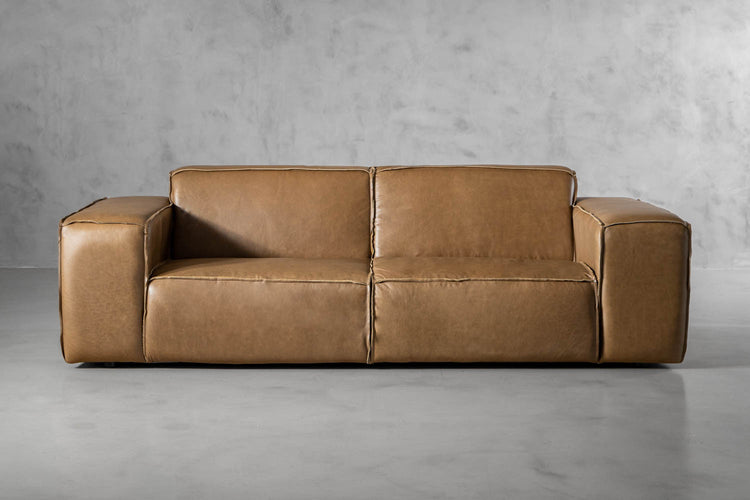 Caelum 3-Seater Leather Sofa - Sahara