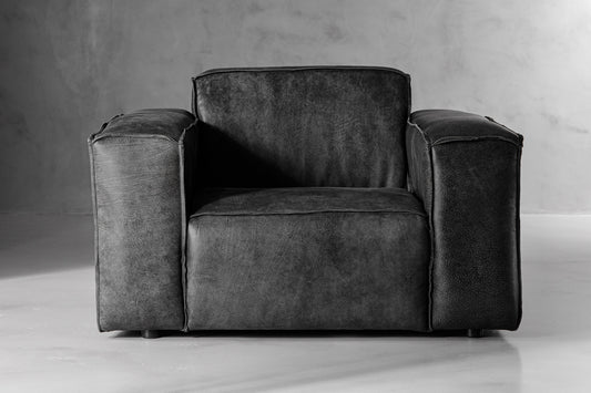 Caelum Leather Armchair - Lead