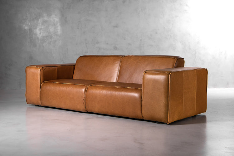 Caelum Leather Lounge Suite - Desert Tan