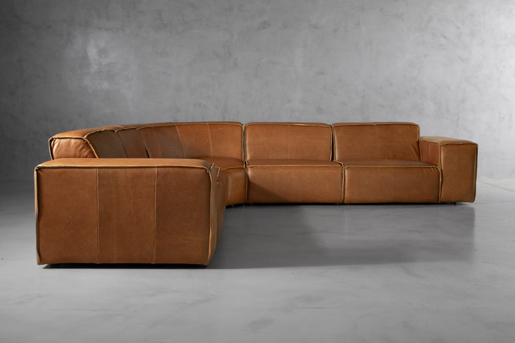 Caelum Leather Modular - Grand Corner Sofa Set - Desert Tan