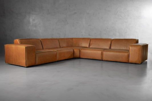 Caelum Leather Modular - Grand Corner Sofa Set - Desert Tan