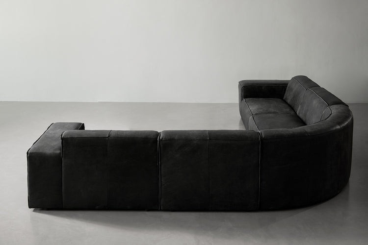 Caelum Leather Modular - Grand Corner Sofa Set - Lead