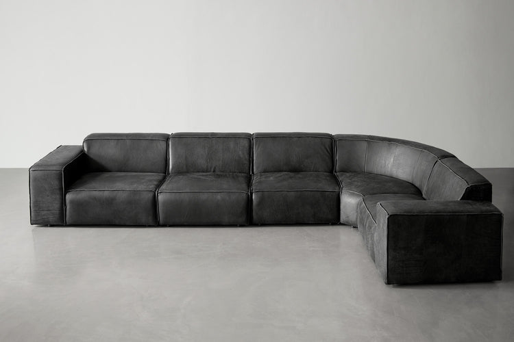 Caelum Leather Modular - Grand Corner Sofa Set - Lead