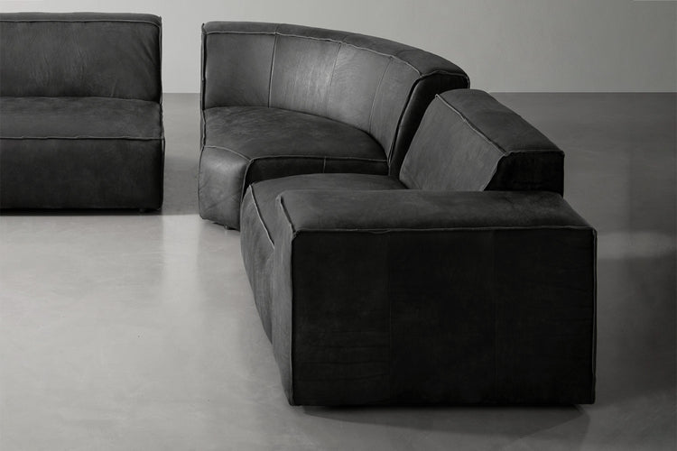 Caelum Leather Modular - Grand Corner Sofa Set - Lead