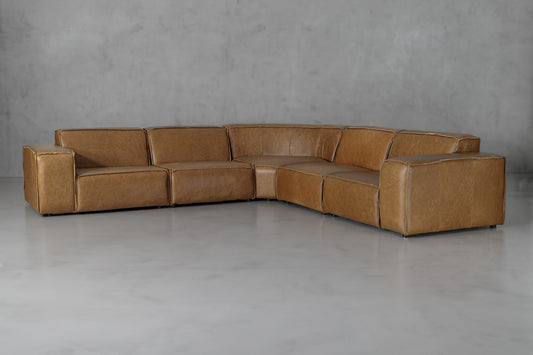 Caelum Leather Modular - Grand Corner Sofa Set  - Sahara