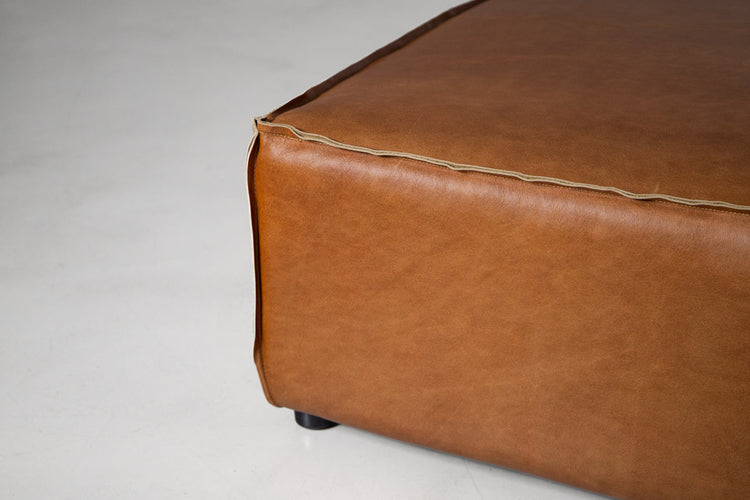 Caelum Leather Ottoman - Desert Tan