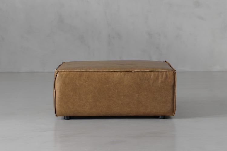 Caelum Leather Ottoman - Sahara