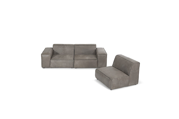 Caelum Leather Modular - 4-Seater Sofa - Graphite