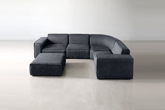 Caelum Modular - Corner Sofa With Ottoman - Night Sky