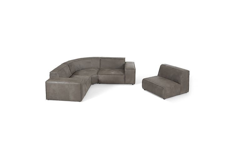 Caelum Leather Modular - Corner Sofa Set - Graphite