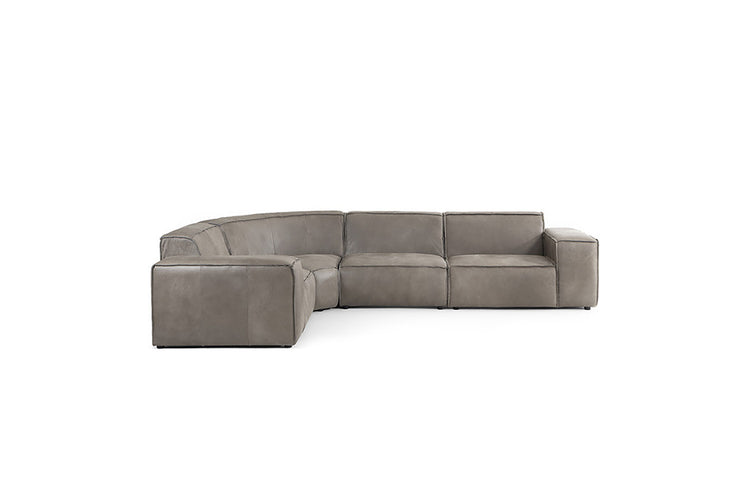 Caelum Leather Modular - Corner Sofa Set - Graphite