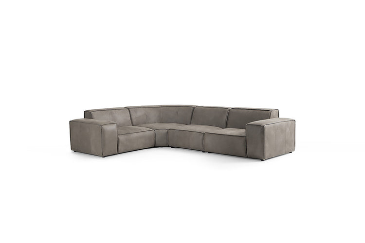 Caelum Leather Modular - Corner Sofa Set - Graphite