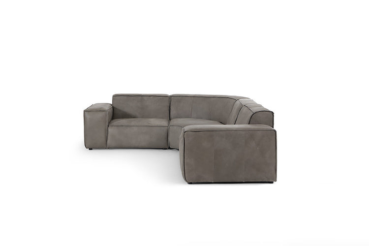 Caelum Leather Modular - Corner Sofa Set - Graphite