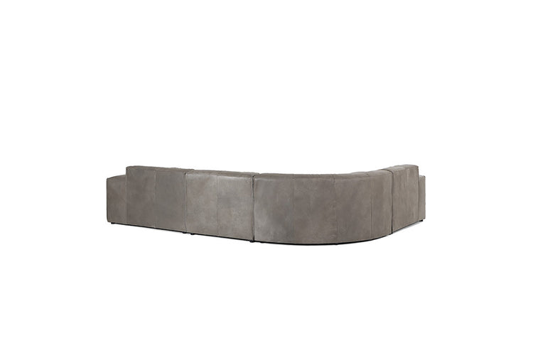 Caelum Leather Modular - Corner Sofa With Ottoman - Graphite