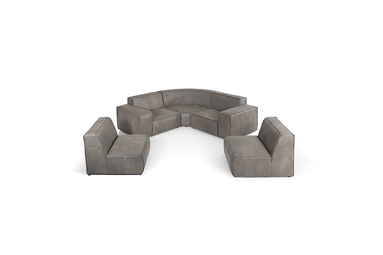 Caelum Leather Modular - Grand Corner Sofa Set - Graphite