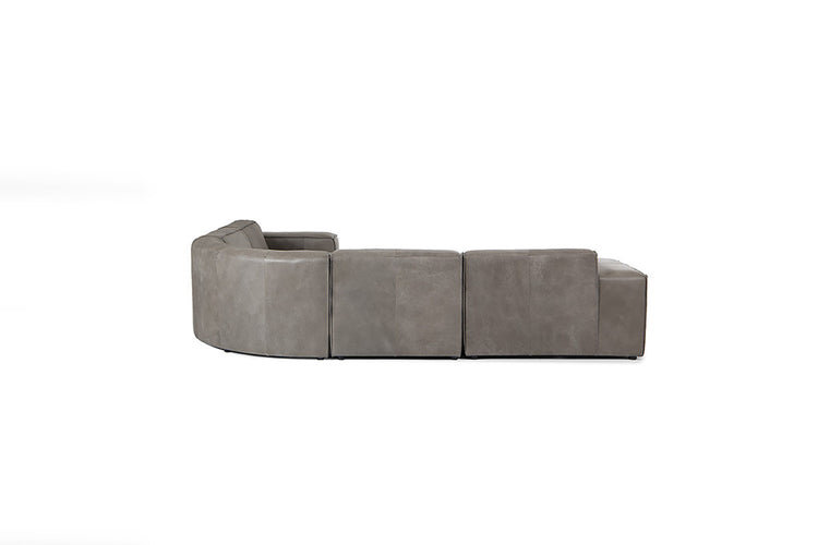 Caelum Leather Modular - Grand Corner Sofa Set - Graphite