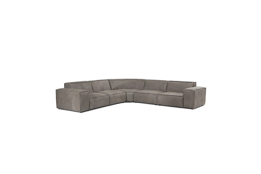 Caelum Leather Modular - Grand Corner Sofa Set - Graphite