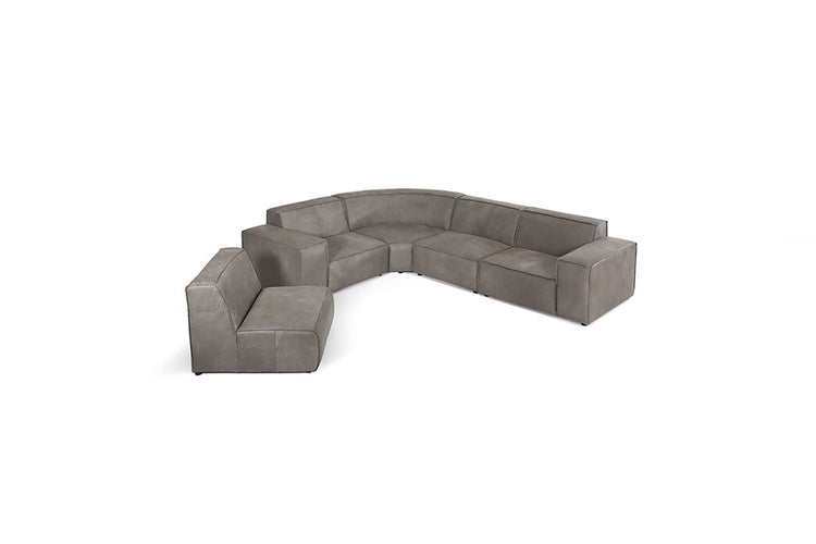 Caelum Leather Modular - Grand Corner Sofa Set - Graphite