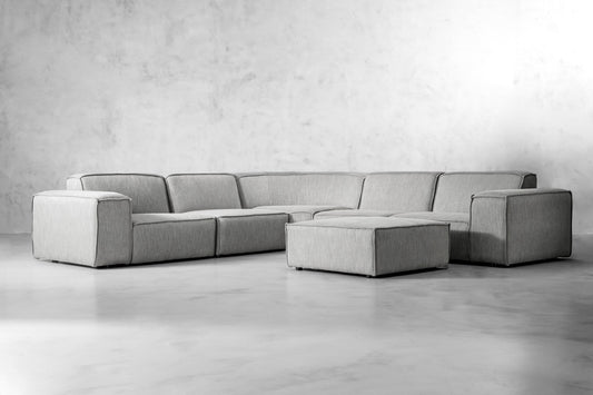 Caelum Modular - Grand Corner Sofa with Ottoman - Mist