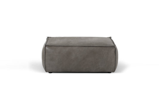 Caelum Leather Ottoman - Graphite