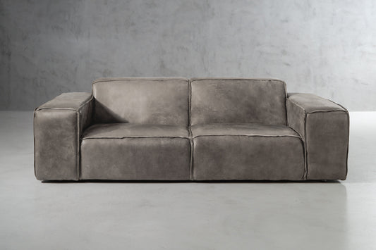 Caelum 3-Seater Leather Sofa - Graphite