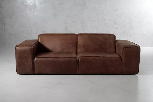 Caelum 3-Seater Leather Sofa - Spice