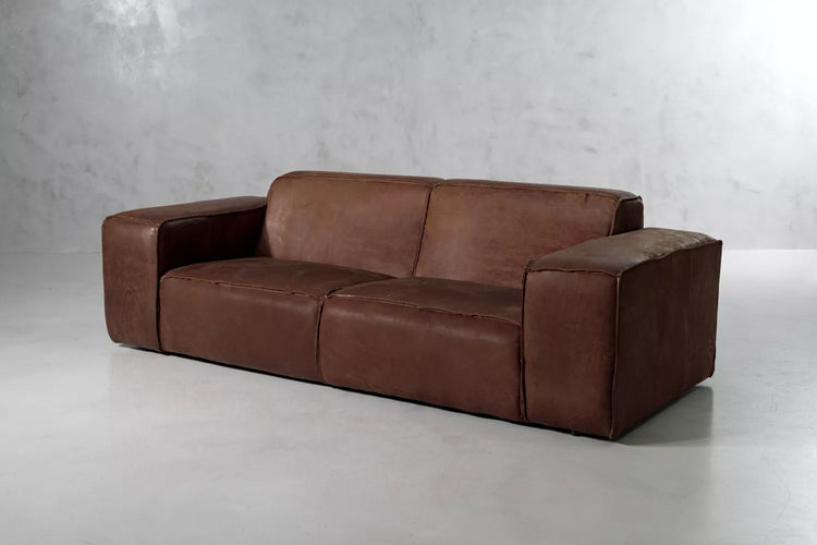 Caelum 3-Seater Leather Sofa - Spice