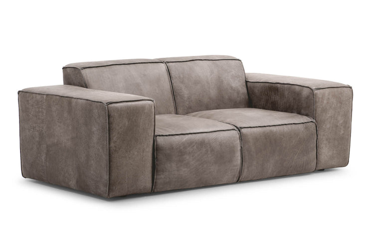 Caelum 2-Seater Leather Sofa - Graphite