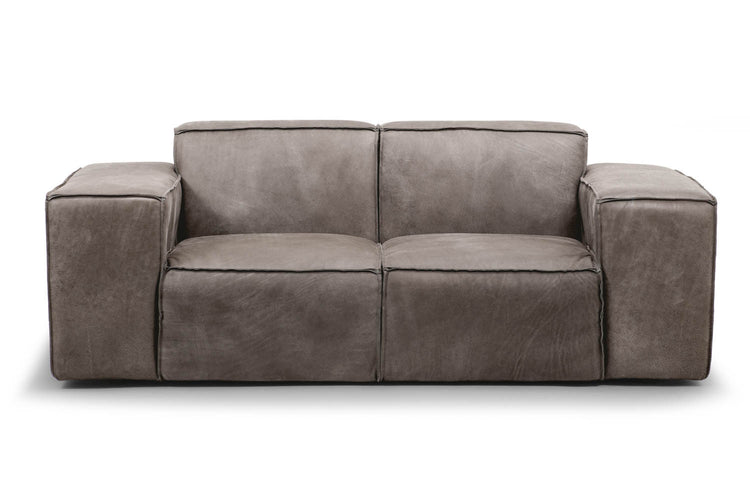 Caelum 2-Seater Leather Sofa - Graphite