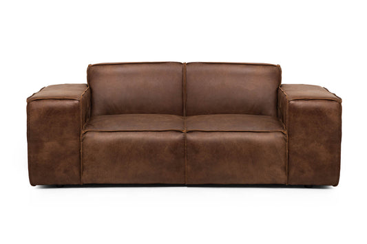 Caelum 2-Seater Leather Sofa - Spice