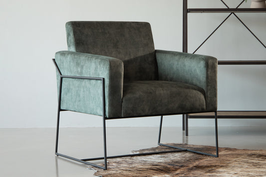 Kai Velvet Armchair - Aged Forest