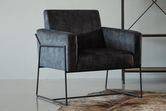 Kai Velvet Armchair - Aged Mercury