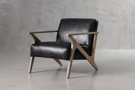 Nile Leather Armchair - Black