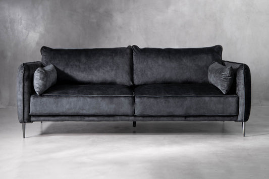 Oslo 3-Seater Velvet Sofa - Aged Mercury