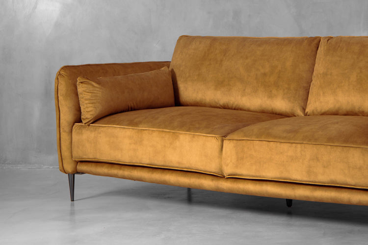 Oslo 3-Seater Velvet Sofa - Aged Mustard