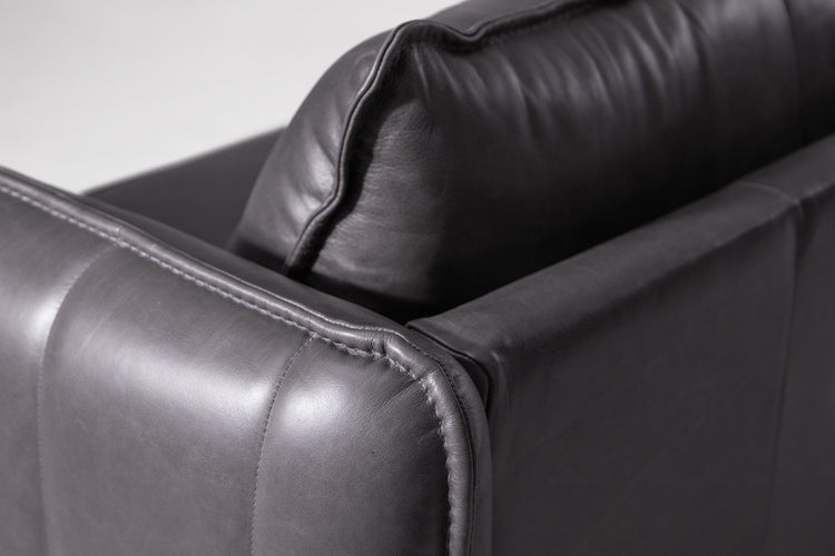 Oslo Leather Lounge Suite - Charcoal